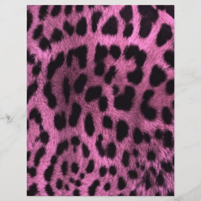 Prospectus 21,6 Cm X 24,94 Cm Empreinte de léopard animal - rose (Devant)