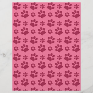 Prospectus 21,6 Cm X 24,94 Cm Empreinte de patte de chien rose clair motif