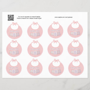 Prospectus 21,6 Cm X 24,94 Cm Ensemble de 12 étiquettes cadeau ou favoris rose p