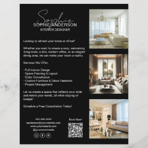 Prospectus 21,6 Cm X 24,94 Cm Entreprise Noire professionnelle moderne