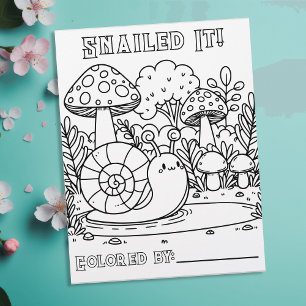 Prospectus 21,6 Cm X 24,94 Cm Escargot et champignons mignons   Page Color Me