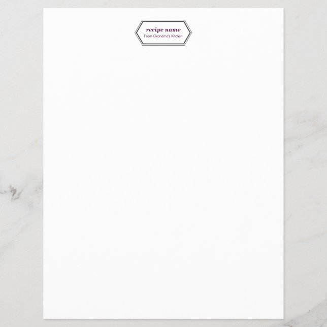 Prospectus 21,6 Cm X 24,94 Cm Étiquette alimentaire pourpre (Devant)