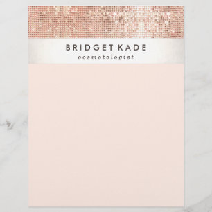 Prospectus 21,6 Cm X 24,94 Cm Fashion and Beauty Salon Faux Copper Sequin