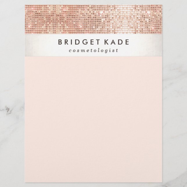 Prospectus 21,6 Cm X 24,94 Cm Fashion and Beauty Salon Faux Copper Sequin (Devant)