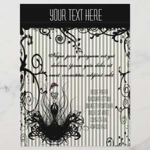 Prospectus 21,6 Cm X 24,94 Cm Fashion Diva Black and White Swirled Flyer