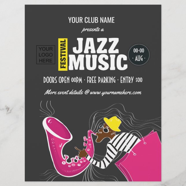 Prospectus 21,6 Cm X 24,94 Cm Festival coloré de musique de jazz (Devant)