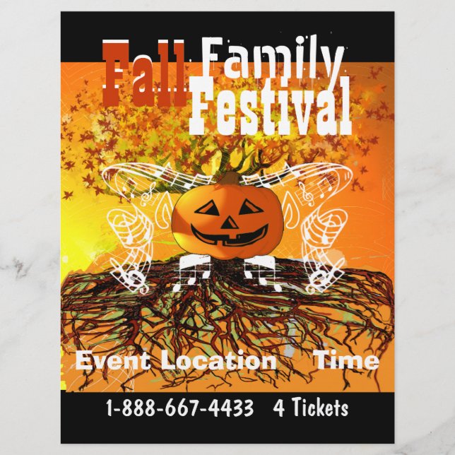 Prospectus 21,6 Cm X 24,94 Cm Festival de la famille d'automne Halloween Flyer d (Devant)