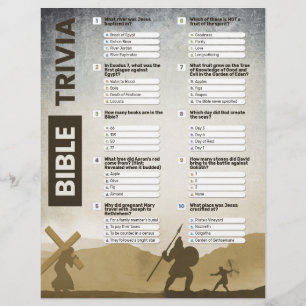 Prospectus 21,6 Cm X 24,94 Cm Feuille de jeu Trivia Bible Questions personnalisa