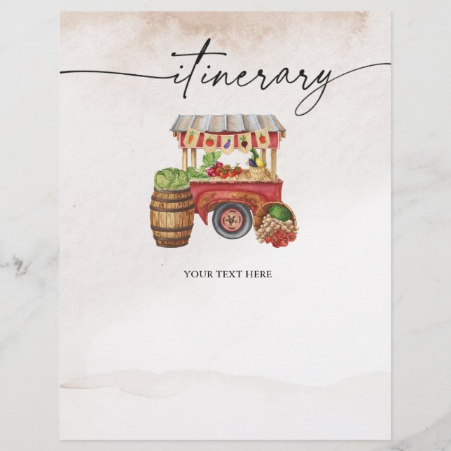 Prospectus 21,6 Cm X 24,94 Cm Fiche d'itinéraire du bouquet de fleurs du marché  (Devant)