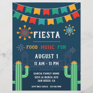 Prospectus 21,6 Cm X 24,94 Cm Fiesta Party Celebration Flyer