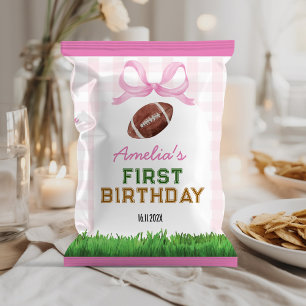 Prospectus 21,6 Cm X 24,94 Cm Fille de football Anniversaire Pink Bow Chip Wrapp