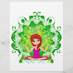 Prospectus 21,6 Cm X 24,94 Cm Fille de yoga Flyer