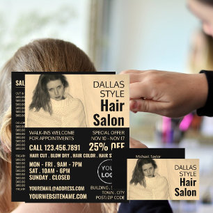 Prospectus 21,6 Cm X 24,94 Cm Fille Texane, Coiffeuse, Publicité de salon de coi