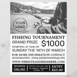 Prospectus 21,6 Cm X 24,94 Cm Fishing Portrait, Fishing Tournament Event Advert
