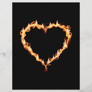 Prospectus 21,6 Cm X 24,94 Cm FLAMES CHALEUR cœur noir feu brûlant amour chaud