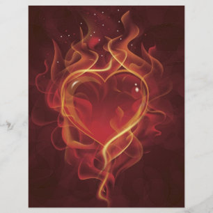 Prospectus 21,6 Cm X 24,94 Cm FlamingFlamingHeart feu d'amour rouge foncé flamme