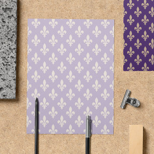 Prospectus 21,6 Cm X 24,94 Cm Fleur de Lis Motif, Français, Royal, Crème, Violet