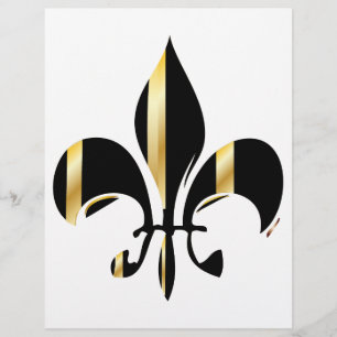 Prospectus 21,6 Cm X 24,94 Cm Fleur de Lis noir et or