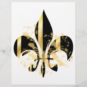Prospectus 21,6 Cm X 24,94 Cm Fleur de Lis noir et or