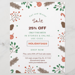 Prospectus 21,6 Cm X 24,94 Cm floral fêtes promotion flyer
