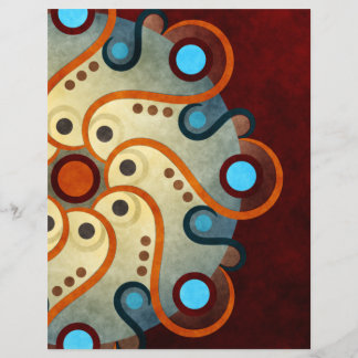 Prospectus 21,6 Cm X 24,94 Cm Flore bleu Abstrait Vector Art Flyer