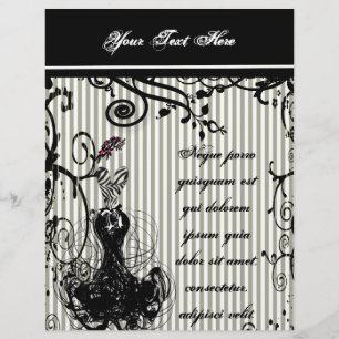 Prospectus 21,6 Cm X 24,94 Cm Flyer à rayures noir et blanc