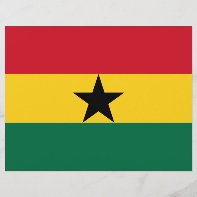 Prospectus 21,6 Cm X 24,94 Cm Flyer avec drapeau du Ghana (Devant)