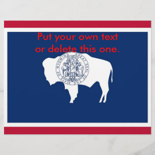 Prospectus 21,6 Cm X 24,94 Cm Flyer avec Drapeau du Wyoming, États-Unis.