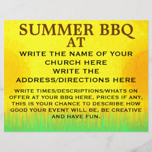 PROSPECTUS 21,6 CM X 24,94 CM FLYER BBQ ÉGLISE