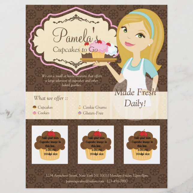 Prospectus 21,6 Cm X 24,94 Cm Flyer Blonde Baker Cupcake D12 avec photos D3 (Devant)