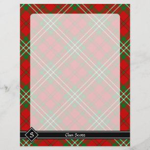 Prospectus 21,6 Cm X 24,94 Cm Flyer Clan Scott Tartan Rouge