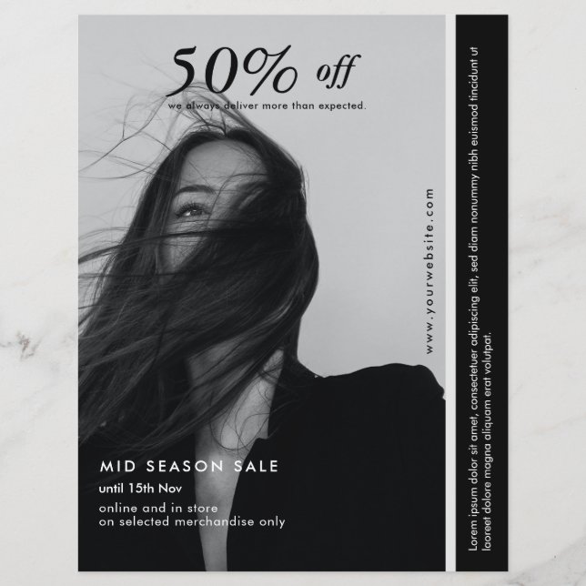 Prospectus 21,6 Cm X 24,94 Cm Flyer d'affaires noir et blanc (Devant)