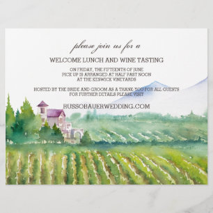 Prospectus 21,6 Cm X 24,94 Cm Flyer de dégustation de vin et déjeuner de bienven