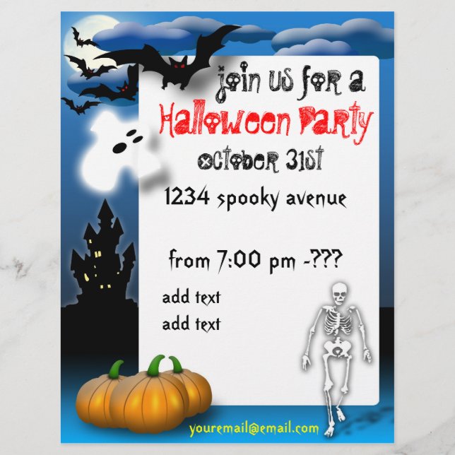 Prospectus 21,6 Cm X 24,94 Cm Flyer de fête d'Halloween (Devant)