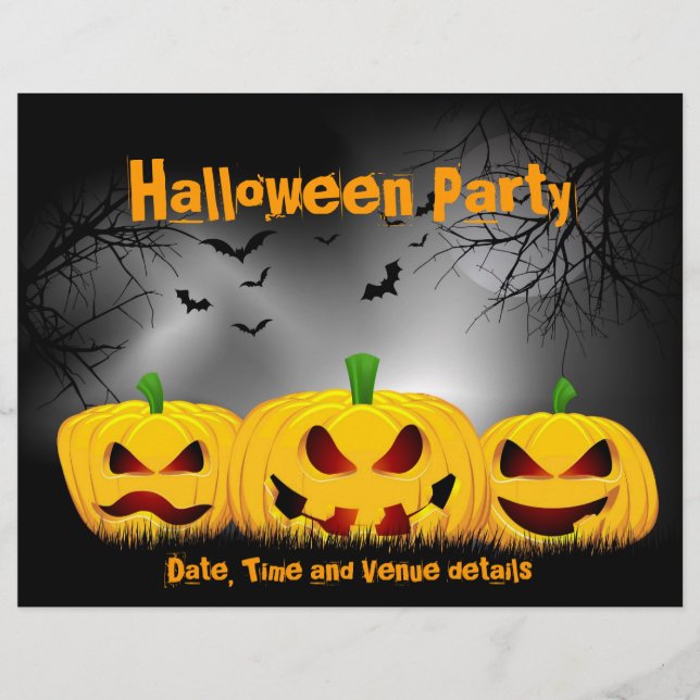 Prospectus 21,6 Cm X 24,94 Cm Flyer de fête d'Halloween (Devant)