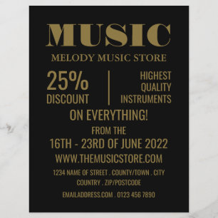 Prospectus 21,6 Cm X 24,94 Cm Flyer de la boutique d'instruments de musique