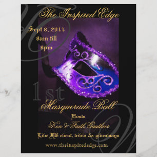 Prospectus 21,6 Cm X 24,94 Cm Flyer de l'événement de la soirée de bal masqué vi