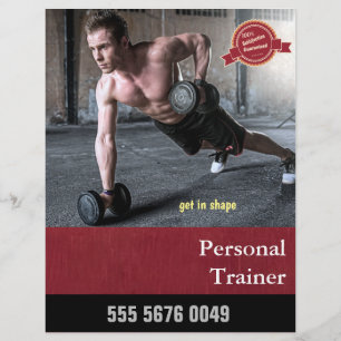 Prospectus 21,6 Cm X 24,94 Cm Flyer de publicité pour entreprise de coach sporti