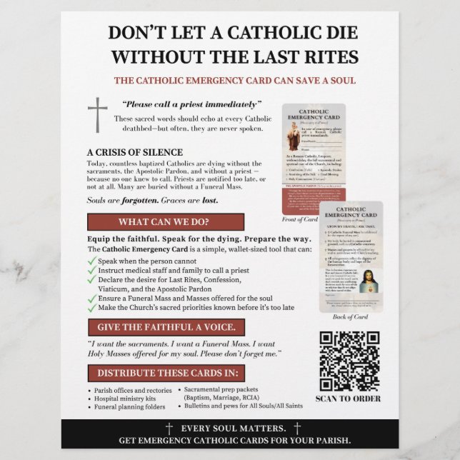 Prospectus 21,6 Cm X 24,94 Cm Flyer de sensibilisation aux cartes d'urgence cath (Devant)