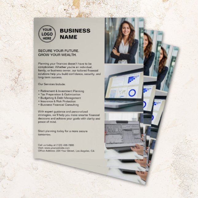 Prospectus 21,6 Cm X 24,94 Cm Flyer de services financiers professionnels modern (Modern Professional Financial Services Flyer)