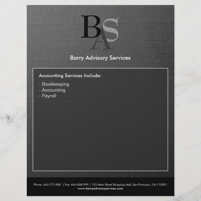 Prospectus 21,6 Cm X 24,94 Cm Flyer élégant moderne gris noir professionnel (Devant)