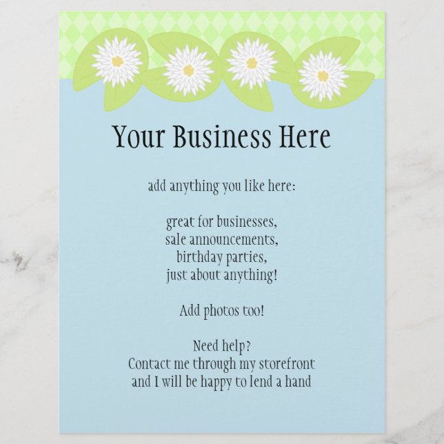 Prospectus 21,6 Cm X 24,94 Cm Flyer Lily Pad (Devant)