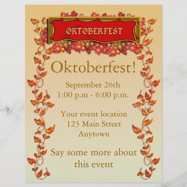 Prospectus 21,6 Cm X 24,94 Cm Flyer Oktoberfest (Devant)