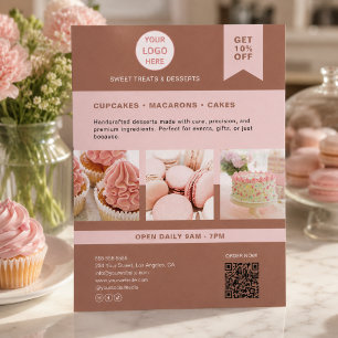 Prospectus 21,6 Cm X 24,94 Cm Flyer personnalisé avec logo pour boulangerie
