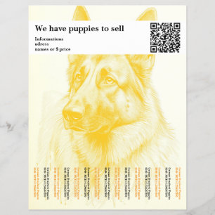 Prospectus 21,6 Cm X 24,94 Cm Flyer personnalisé Chien de Berger Minimal