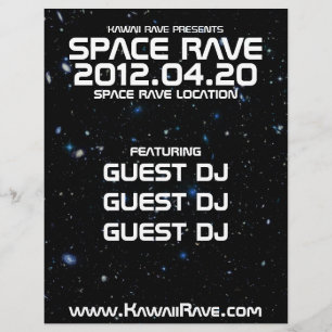 Prospectus 21,6 Cm X 24,94 Cm Flyer personnalisé Space Rave