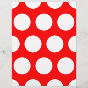Prospectus 21,6 Cm X 24,94 Cm Flyer Pois blanc et rouge