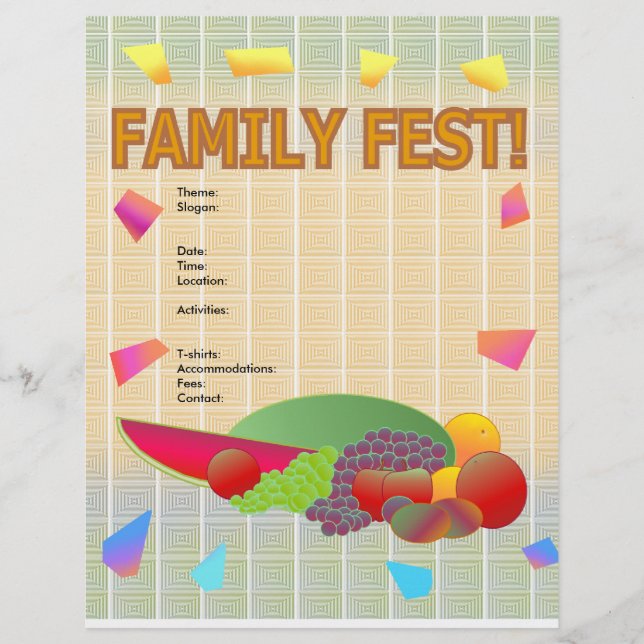 Prospectus 21,6 Cm X 24,94 Cm Flyer pour la famille (Devant)