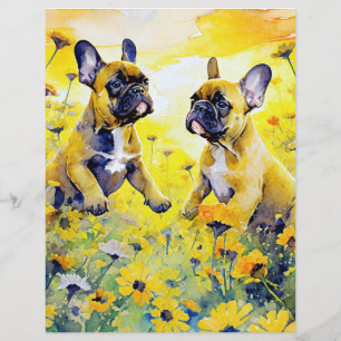 Prospectus 21,6 Cm X 24,94 Cm Flyer pour la vente de fleurs et de chiots