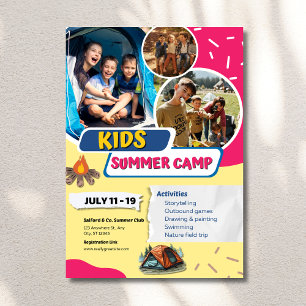 Prospectus 21,6 Cm X 24,94 Cm Flyer pour le camp d'été pour enfants, Bootcamp po